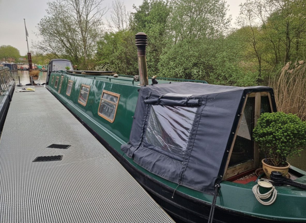 Dark Green Narrowboat